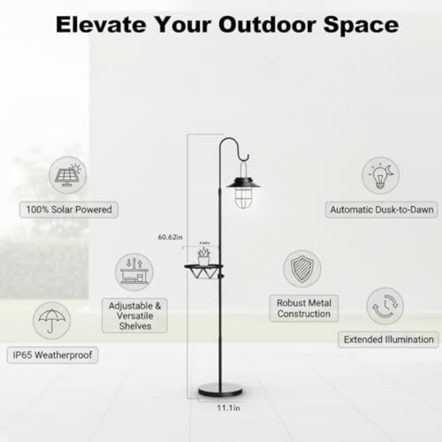 Solar Floor Lamp with Table, 6 - đánh giá và giá Outdoor Lighting Lamps
