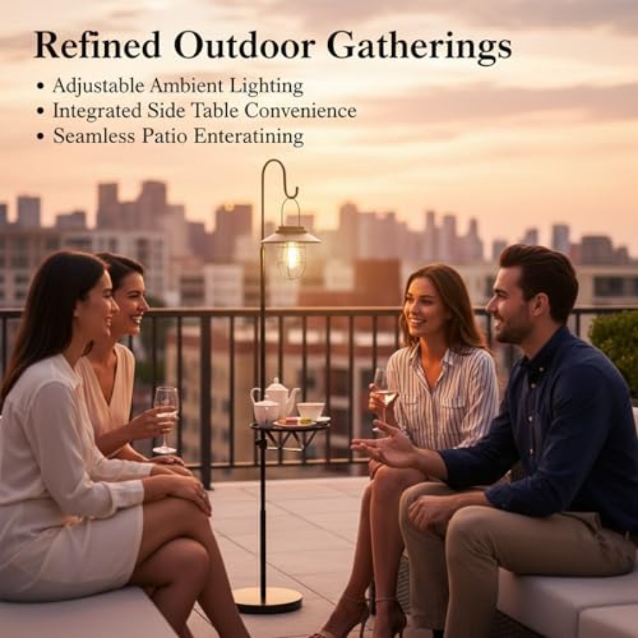 Solar Floor Lamp with Table, 6 - đánh giá và giá Outdoor Lighting Lamps
