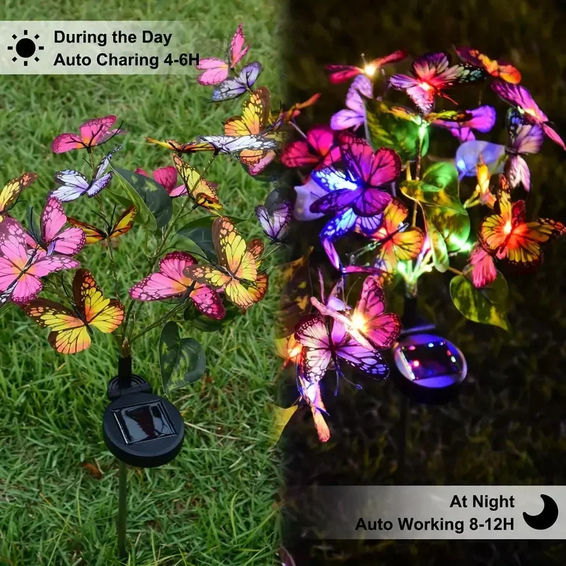 Solar LED Butterfly Garden Lig - đánh giá và giá Outdoor Lighting In Ground