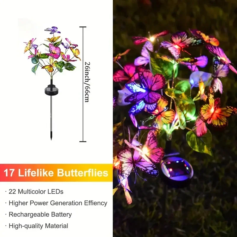 Solar LED Butterfly Garden Lig - đánh giá và giá Outdoor Lighting In Ground
