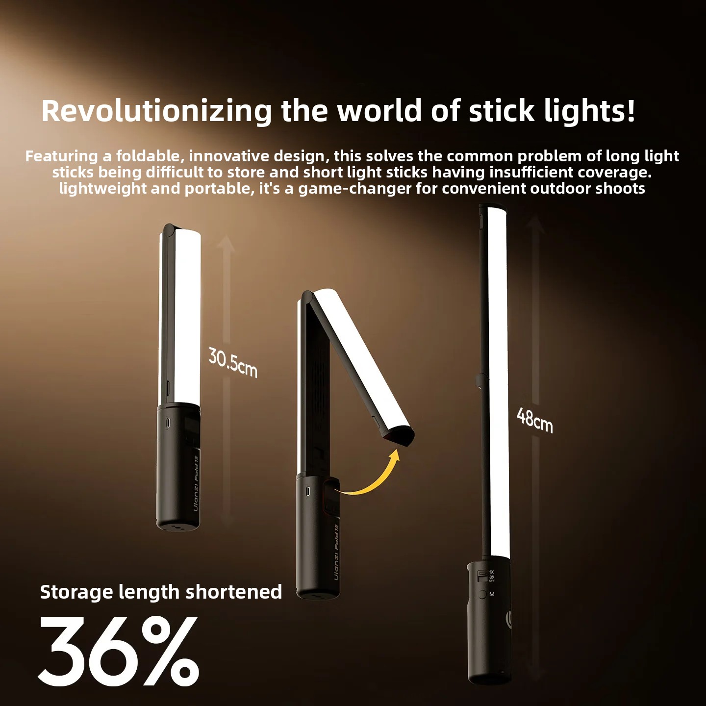 Ulanzi FOLD15W Handheld Rod Li - đánh giá và giá Outdoor Lighting Video Shooting