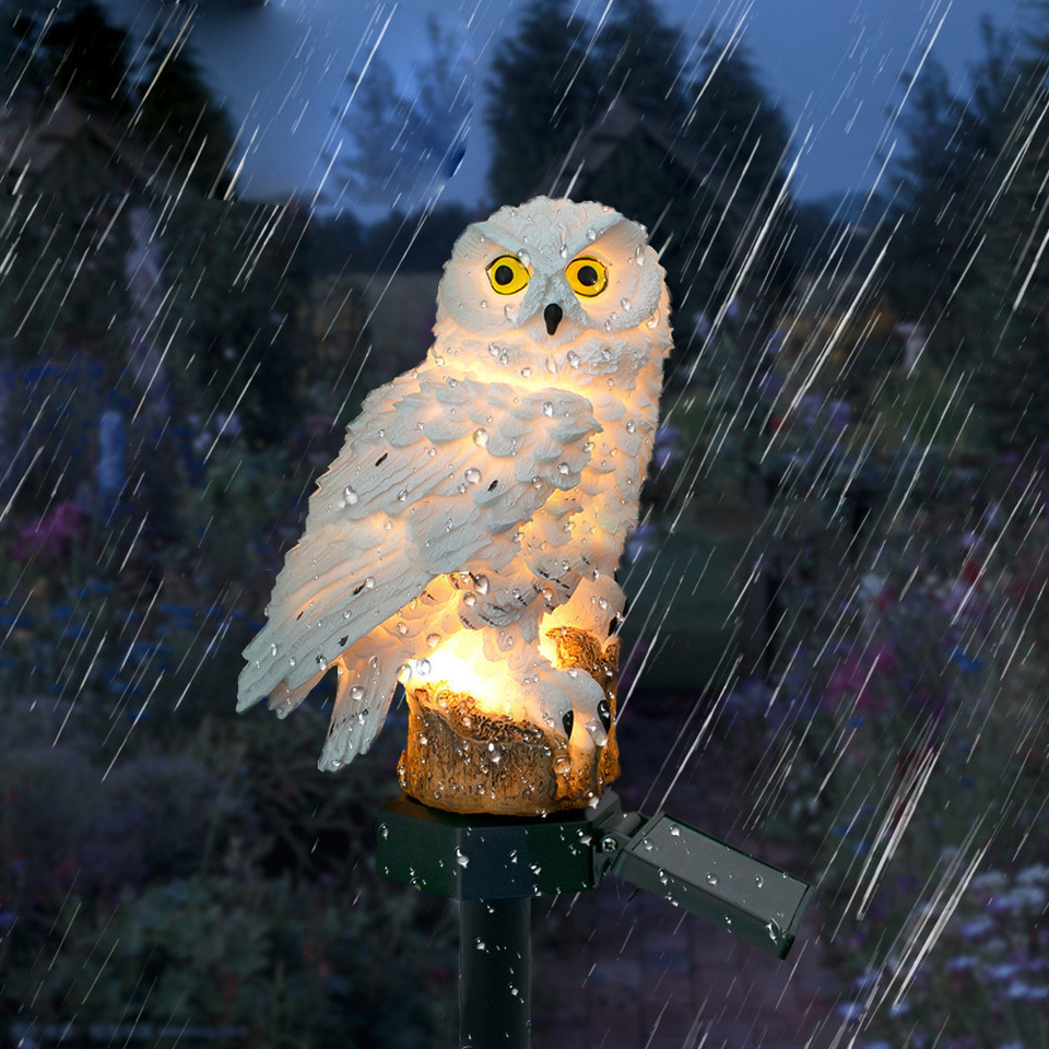 Solar Owl Statue Garden Light  - đánh giá và giá Outdoor Lighting Design