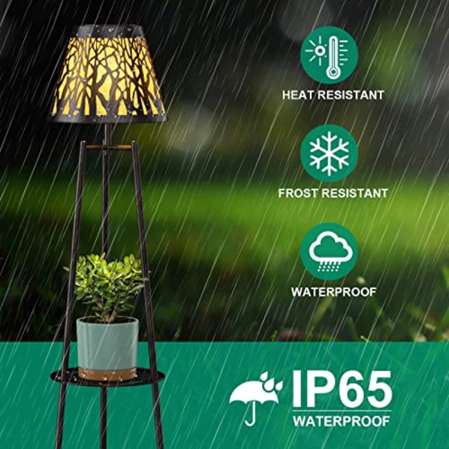 2 Pack Outdoor Solar Floor Lam - đánh giá và giá Outdoor Lighting Lamps