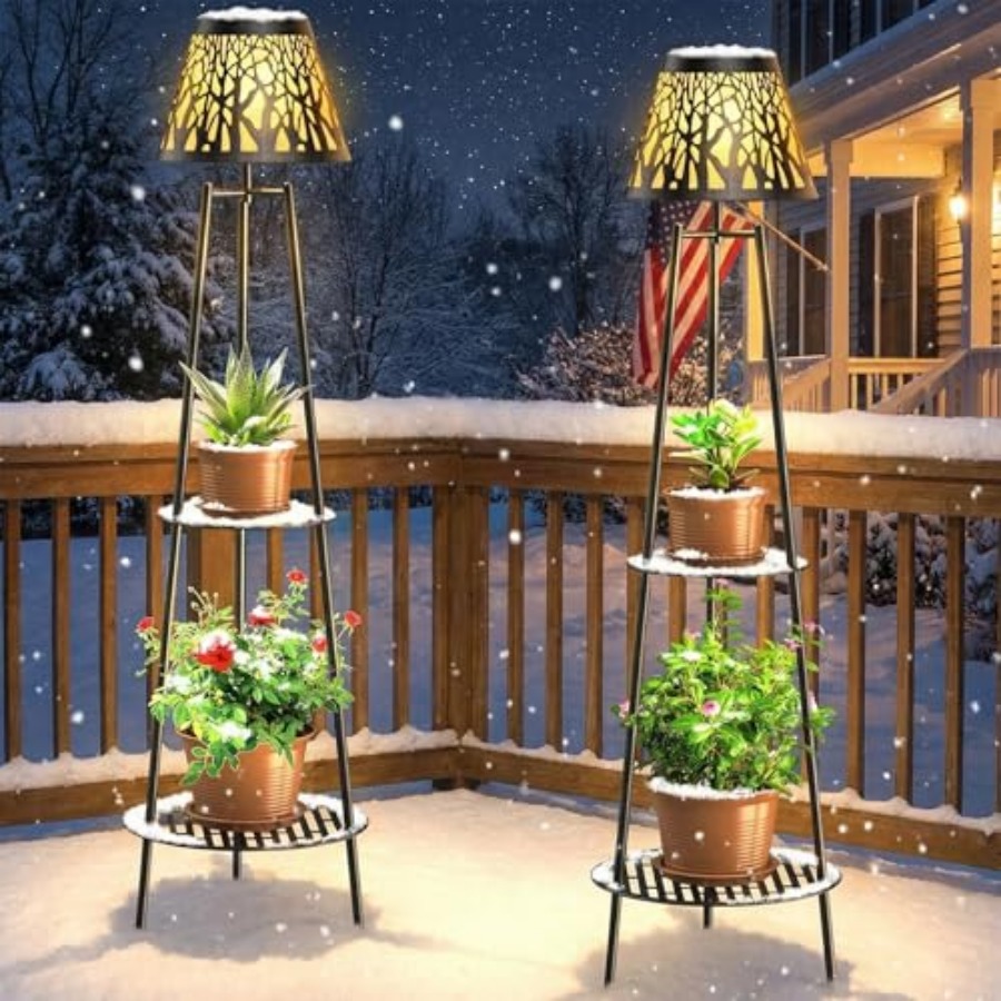 2 Pack Outdoor Solar Floor Lam - đánh giá và giá Outdoor Lighting Lamps