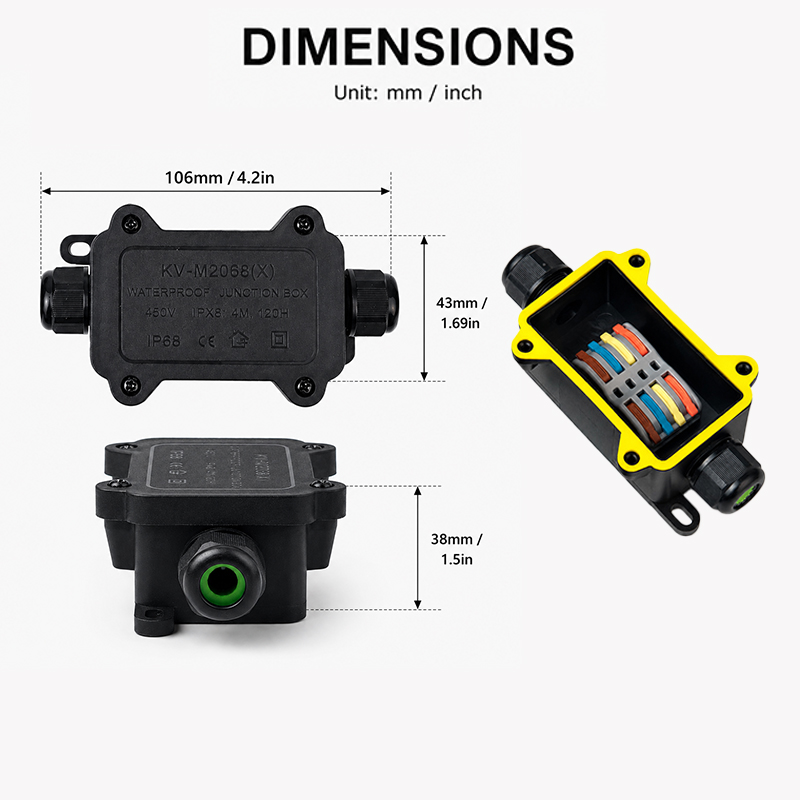 IP68 Waterproof Junction Box 2 - đánh giá và giá Outdoor Lighting Connectors