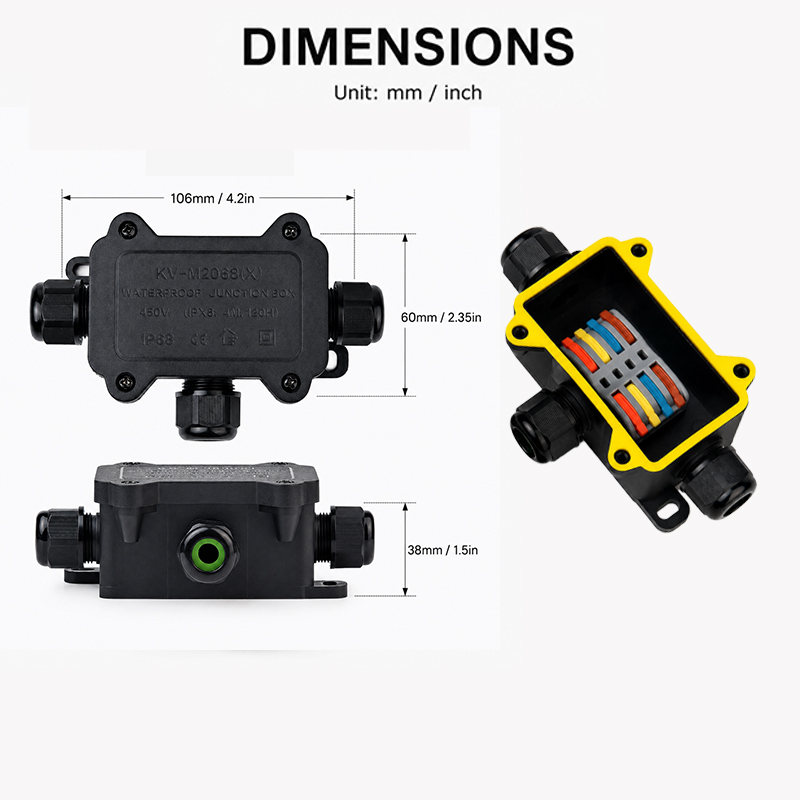 IP68 Waterproof Junction Box 2 - đánh giá và giá Outdoor Lighting Connectors